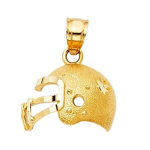 14K Yellow Gold  FootBall HelmetPendant